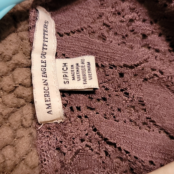 **EUC** American Eagle heathered plum lace tank top, Size small - Picture 5 of 5